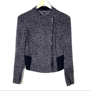 Leopard Print Moto Jacket